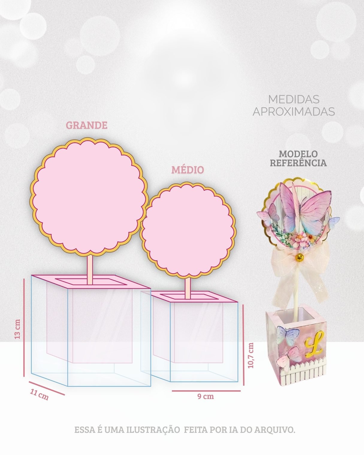 MOCKUO CENTRO DE MESA EM ACETATO Arquivo de Corte Molde Centro de Mesa Acetato - Imagem 1