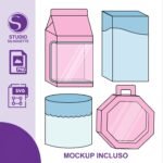 Arquivo de Corte Caixas Acetato Mockups