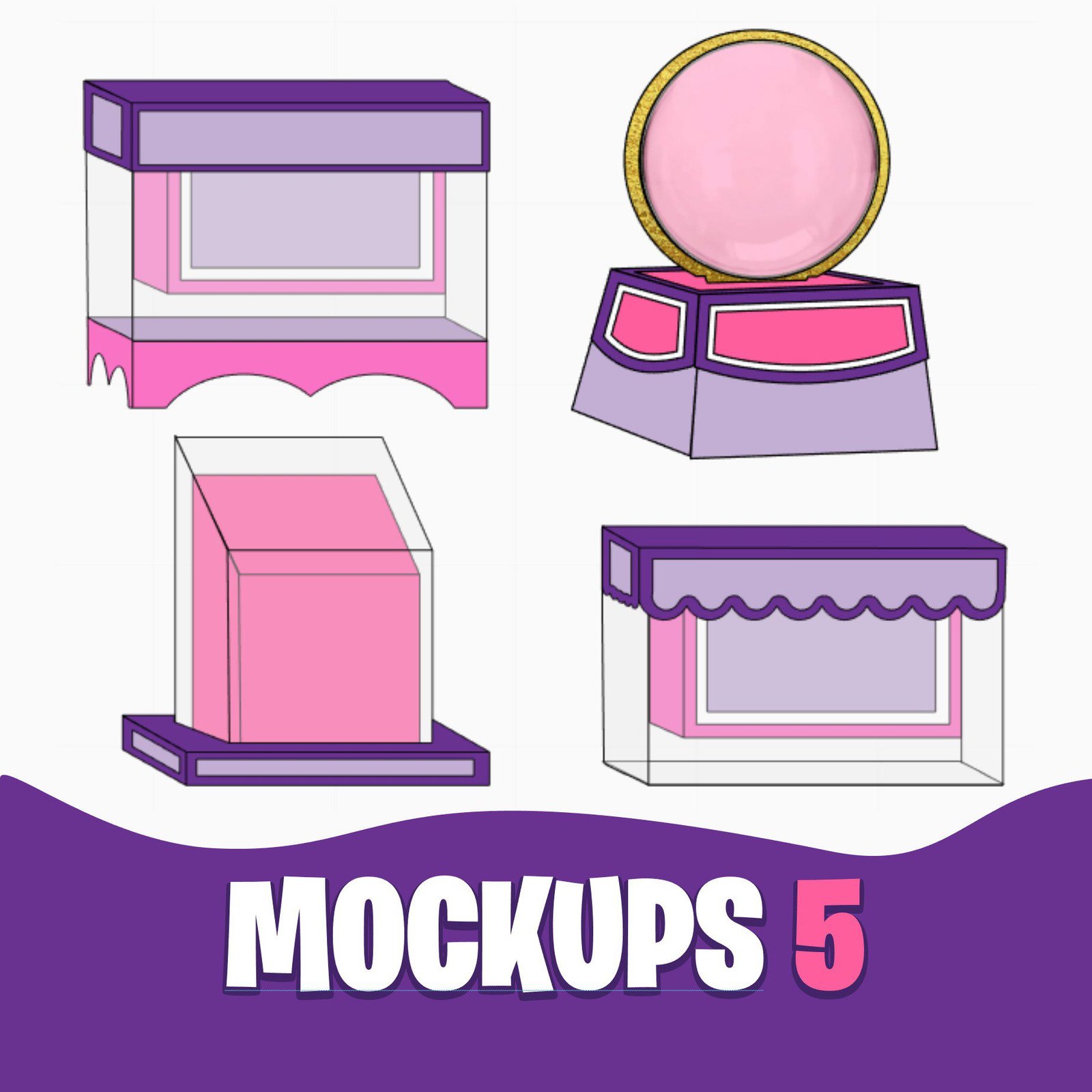 MOCKUPS 5 Arquivo de Corte Caixas Acetato Mockups 5 - Imagem 1