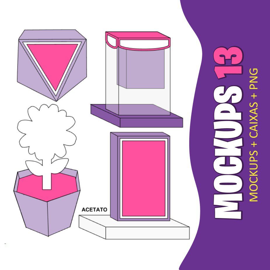 MOCKUPS + CAIXA + PNG 13 Arquivo de Corte Caixas Mockups 13 - Imagem 1