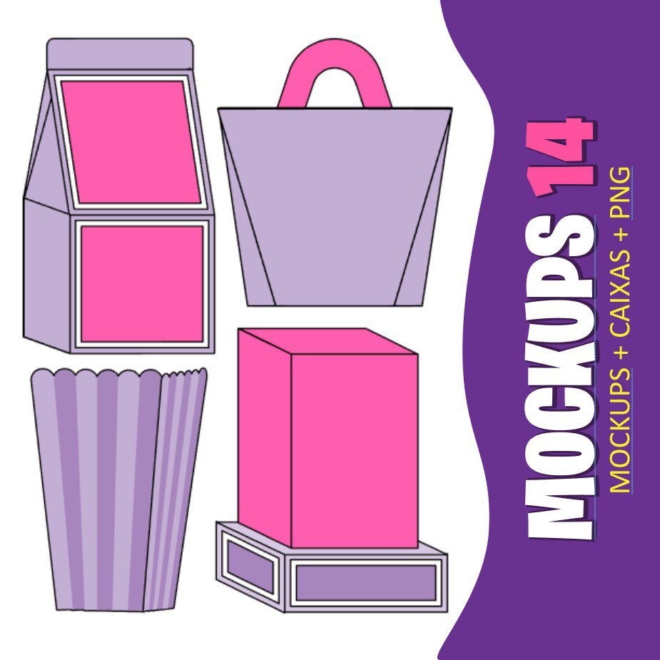 MOCKUPS + CAIXA + PNG 14 Arquivo de Corte Caixas Mockups 14 - Imagem 1