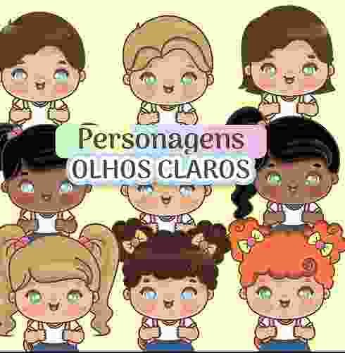 Mascote Volta às Aulas (Olhos Claros)- Amora Designer Kit Digital Mascote Volta ás Aulas - Imagem 1