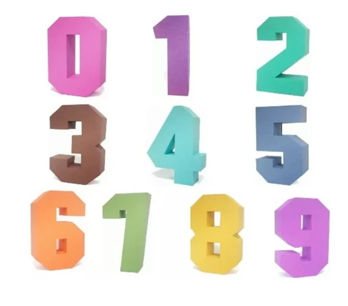 NUMEROS QUADRADOS 3D Arquivo de Corte Numeros 3D Quadrados - Imagem 1