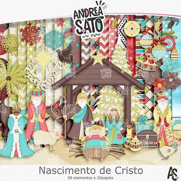 Nascimento de Cristo Kit Digital Papeis Nascimento de Cristo - Imagem 1