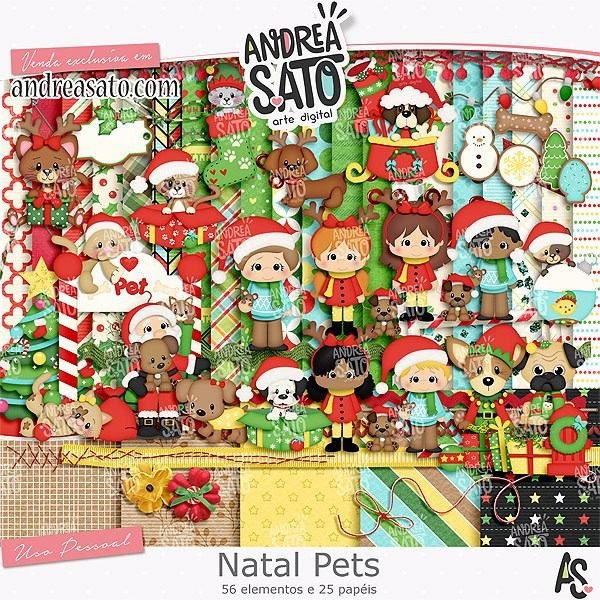 Natal Pet Kit Digital Papeis Natal Pet - Imagem 1