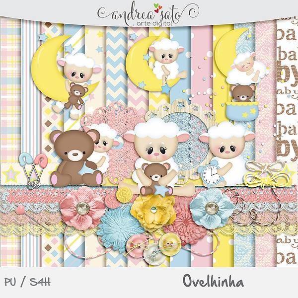 OVELHINHAS Kit Digital Papeis Ovelhinha - Imagem 1