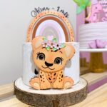 Arquivo Topo de Bolo Oncinha Arco íris