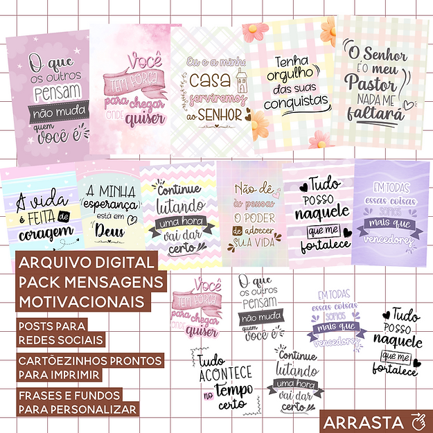 PACK MENSAGENS MOTIVACIONAIS Kit Digital Pack Mensagens - Imagem 1