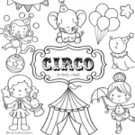Kit Digital circo preto e branco