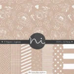 Kit Digital floral classico craft branco