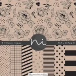 Kit Digital floral classico craft preto