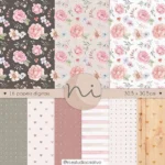 Kit Digital floral aquarela
