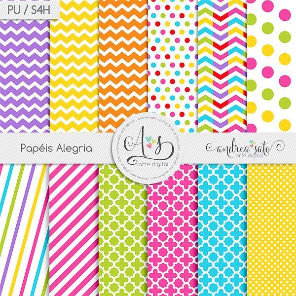 Papeis Alegria Kit Digital Papeis Alegria - Imagem 1