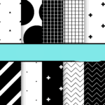 Kit Digital Papéis Básicos Branco e Preto