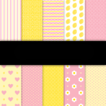Kit Digital Papéis Básicos Rosa e Amarelo