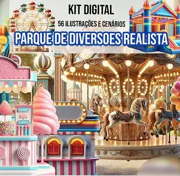Parque de Diversões Realista Kit Digital Parque de Diversões Realista - Imagem 1