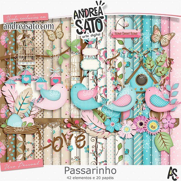 Passarinho Kit Digital Papeis Passarinho - Imagem 1