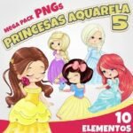 Kit Digital Princesas Disney Aquarela