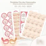 Kit Digital Dia dos Namorados Printables