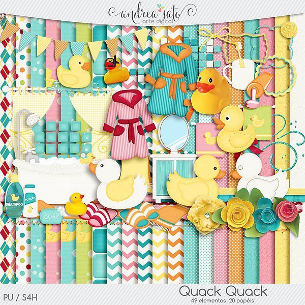 QUACK QUACK Kit Digital Papeis Hora do Banho Quack - Imagem 1