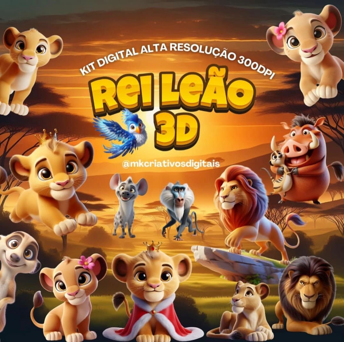 REI LEÃO 3D Kit Digital REI LEÃO 3D - Imagem 1