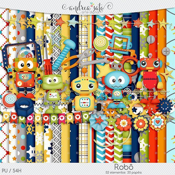 ROBO Kit Digital Papeis Robo - Imagem 1