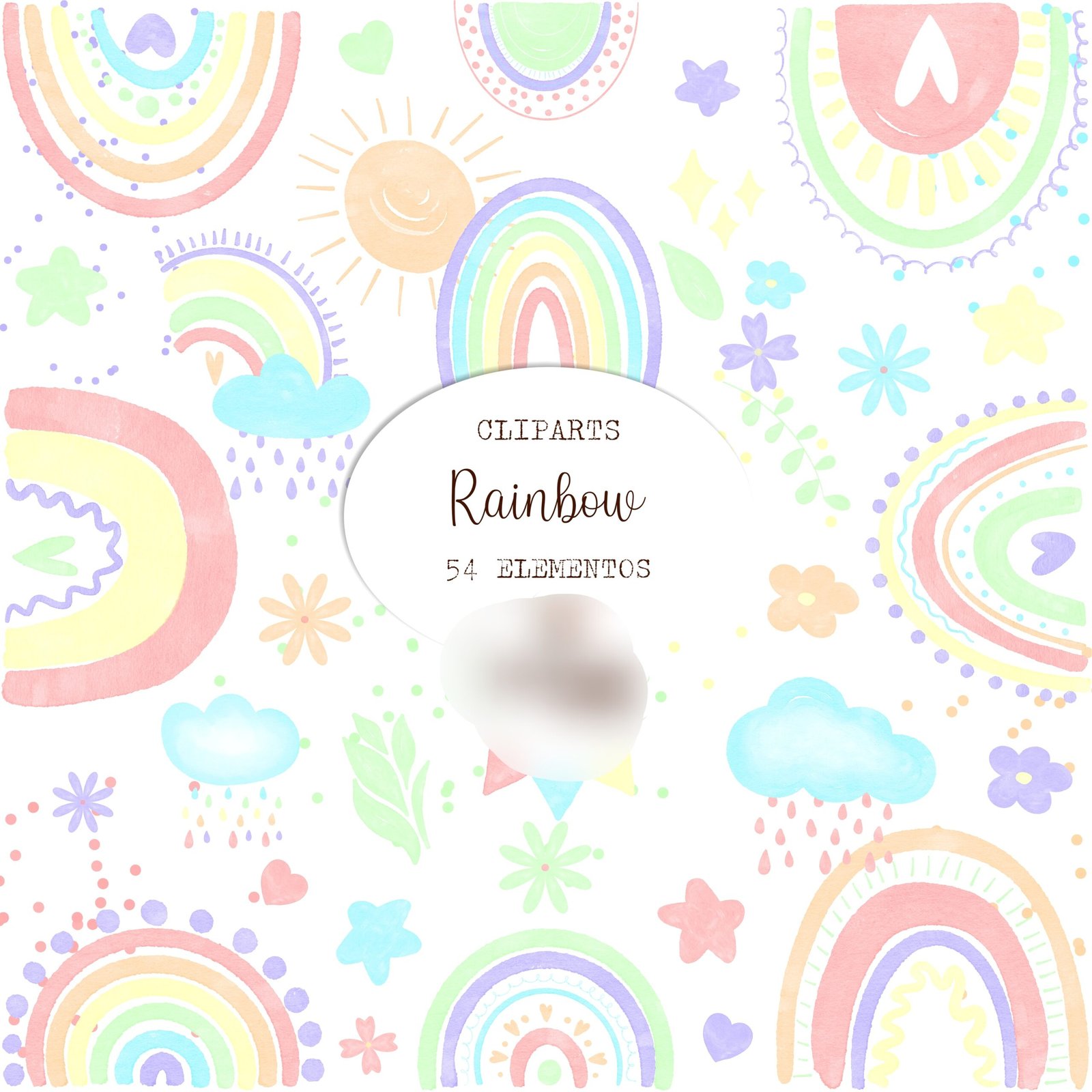 Rainbow_ele Kit Digital Rainbow Arco-iris - Imagem 1