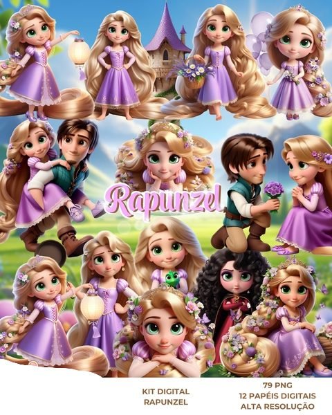 Rapunzel Kit Digital Rapunzel - Imagem 1