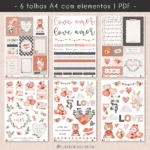 Kit Digital elementos em pdf com amor