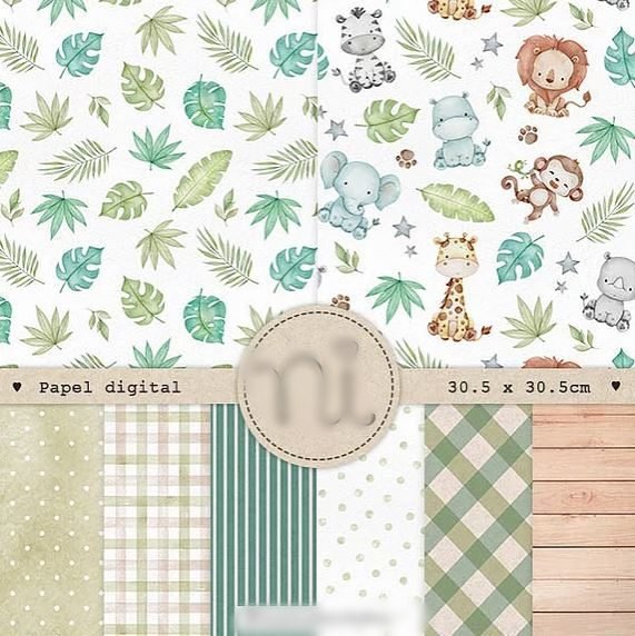 Safari Paper Kit Digital Papel Safari - Imagem 1
