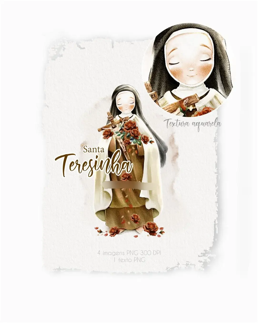 Santa Teresinha ilustração Kit Digital Santa Teresinha ilustração - Imagem 1
