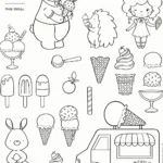 Kit Digital sorveteria para colorir