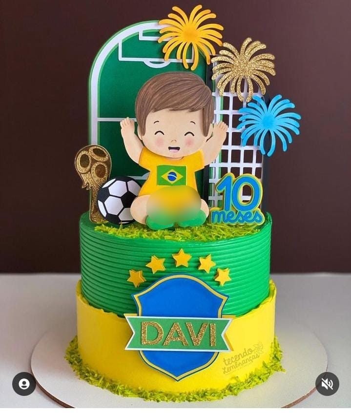 TOPO DE BOLO BABY BOY Arquivo Topo Copa do Mundo Baby - Imagem 1