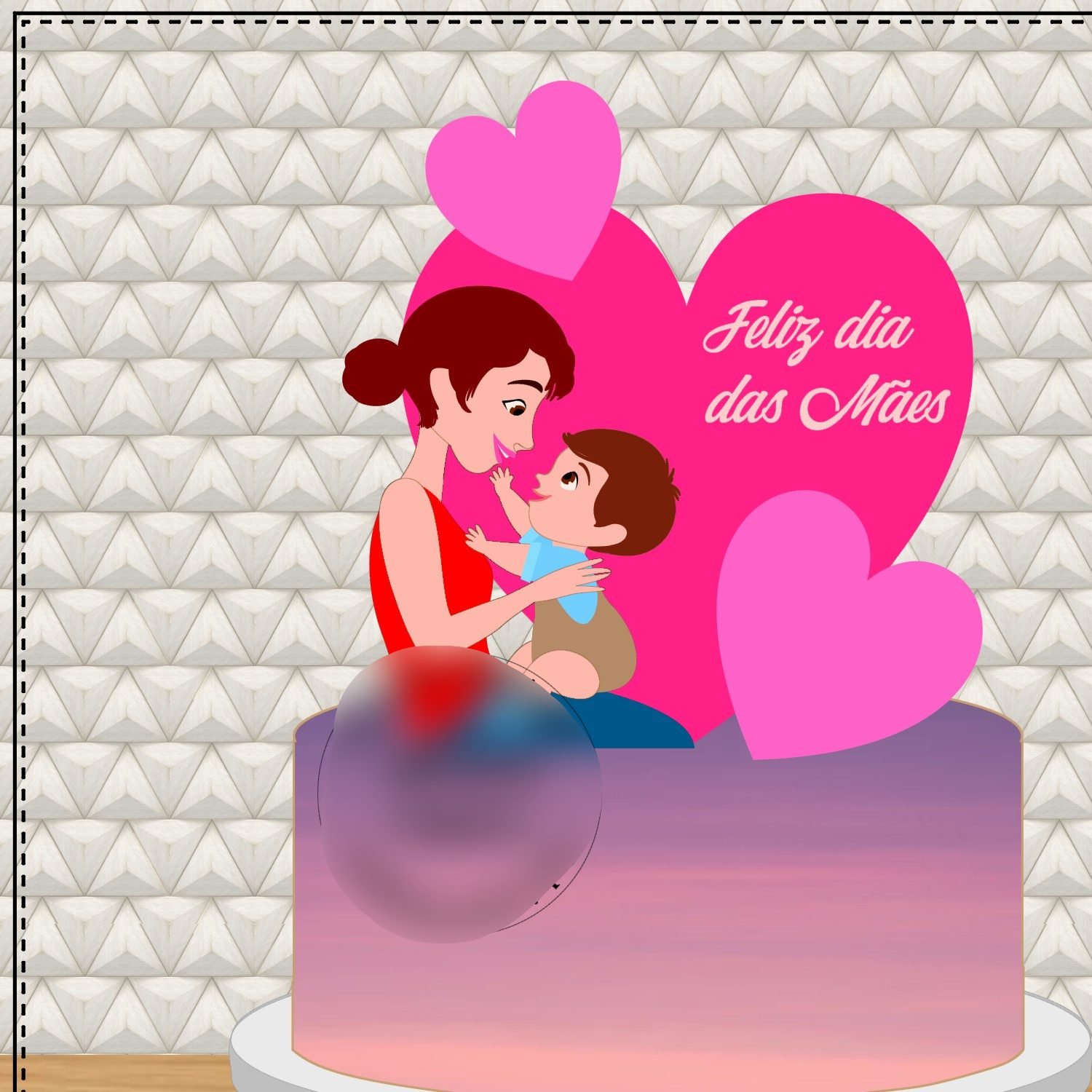 Topo Mãe 10 - By Adriana Castro Arquivo topo Mamãe e Bebê Coração - Imagem 1