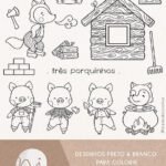 Kit Digital tres proquinhos preto e branco