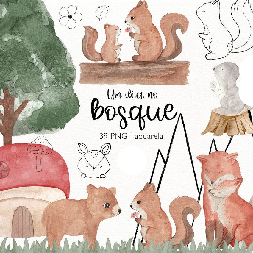 Um Dia no Bosque Kit Digital Um dia no Bosque - Imagem 1