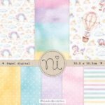 Kit Digital papeis unicornio