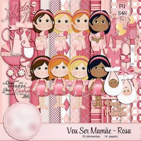 VOU SER MÃE ROSA Kit Digital Vou Ser Mãe Rosa - Imagem 1