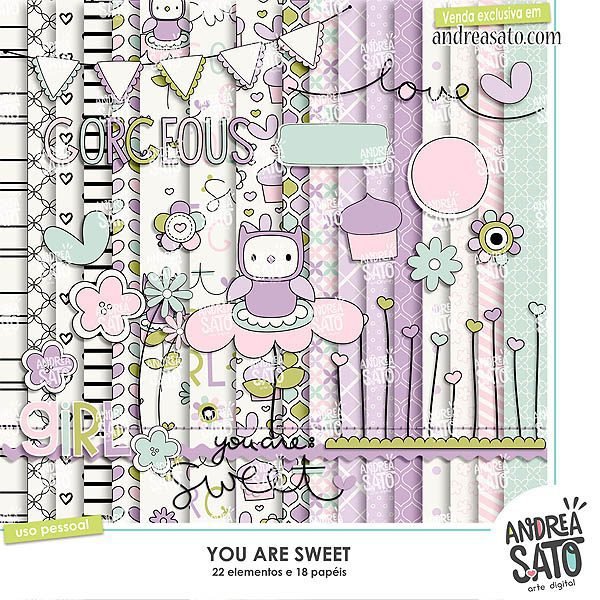 You Are Sweet Kit Digital Papeis Você é Doce - Imagem 1