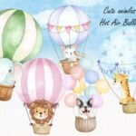 Kit Digital animais no balão