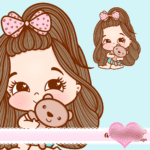 Kit Digital Menina Ursinho