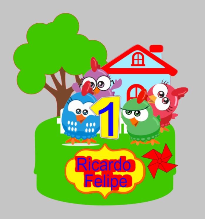 topo galinha pintadinha cute em camadas Arquivo Topo de Bolo Galinha Pintadinha Baby - Imagem 1