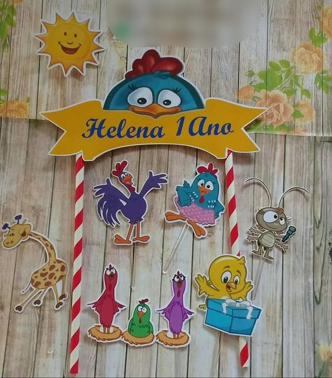 topo galinha pintadinha helenna Arquivo Topo de Bolo Galinha Pintadinha - Imagem 1