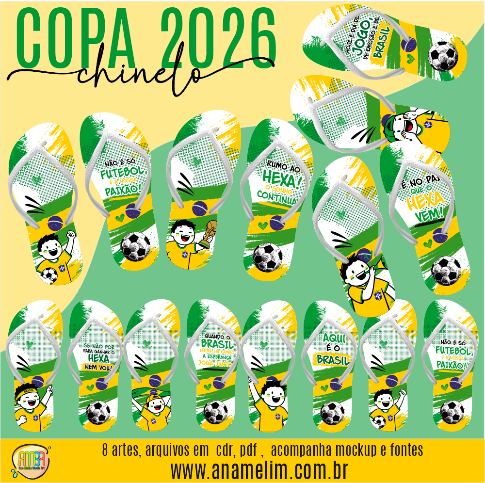 1-CHINELO COPA 2026 Arquivo Copa do Mundo Chinelo - Imagem 1