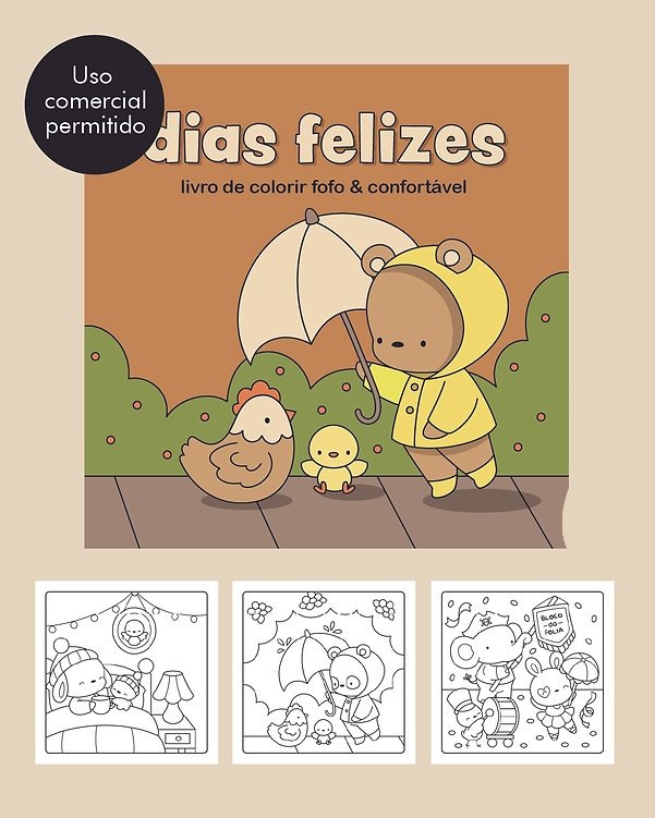 1-Livrinho de Colorir- DIAS FELIZES Arquivo Livrinho de Colorir Dias Felizes - Imagem 1