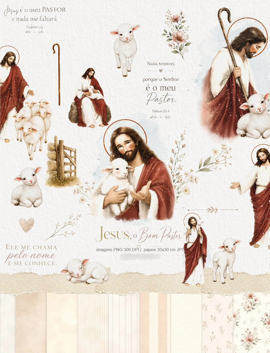 1-lustrações Jesus o Bom Pastor 1.jpg Kit Digital Jesus o Bom Pastor - Imagem 1