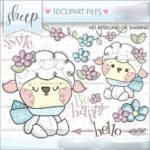 Kit Digital Ovelhinha Clipart