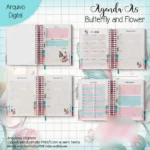 Arquivo Agenda A5 Borboleta e Flor - Imagem 2