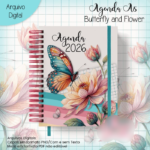 Arquivo Agenda A5 Borboleta e Flor