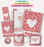 Arquivo Kit Coração Aquarela